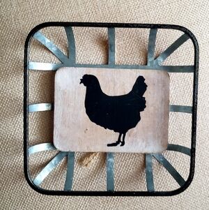 Chicken Tobacco Basket Rustic Farmhouse Wall Decor Country Farm Silhoutte